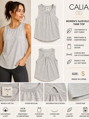 Calla Women's White Sleeveless Tank Top Size Small